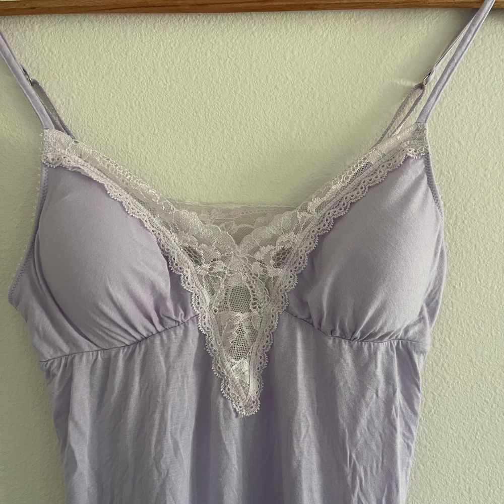 Victoria's Secret Purple Lace‎ Modal Nightgown Slip Dress Size Small - Picture 7 of 14